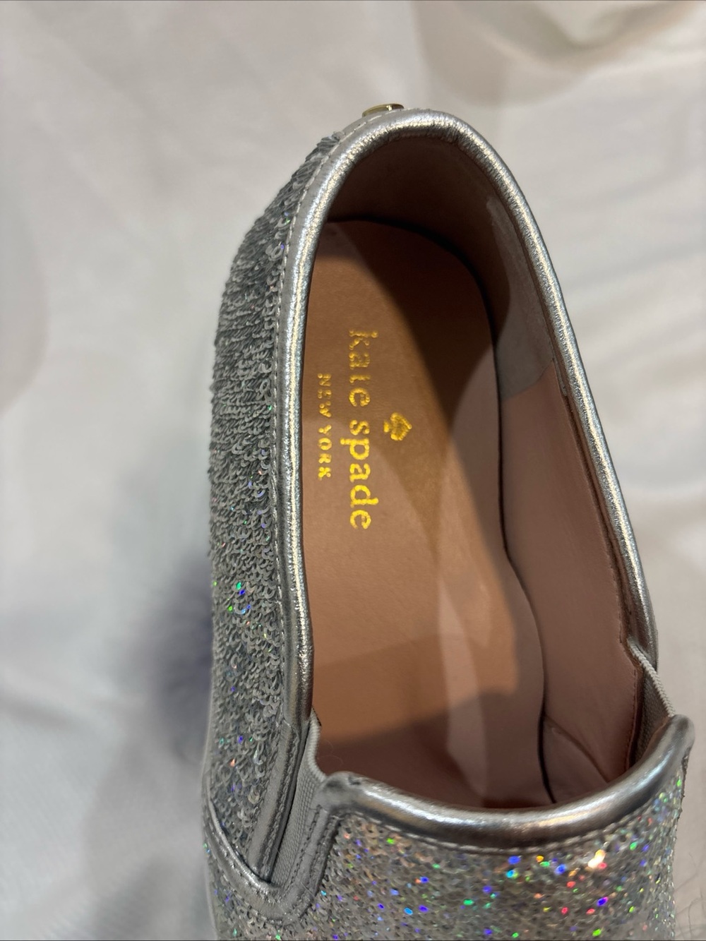 Kate Spade New York Latisa Women Pom Pom Sparkle Glitter Loafer Flat cute - Picture 4 of 9